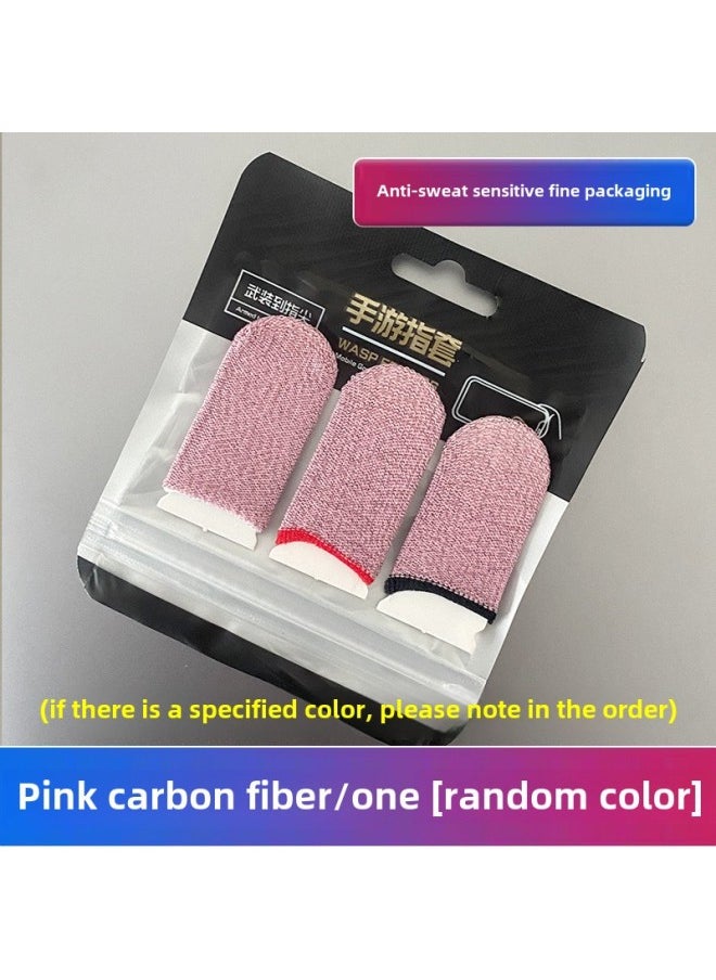 Generic Feizhi Game Finger Set Eating Chicken God Set Double Silver Cloth The Glory Of The King Peace Elite E-sports Finger Set-Product Color:Pink Carbon Fiber/only (colors Are Sent Randomly)  - Image 1