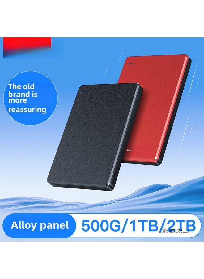 Mobile Hard Drive Mechanical External Genuine Goods High-speed External Mobile Phone Computer Can Be Encrypted-Capacity:500g Mechanical Version 【oriental Red】 Metal Panel-Interface:Original Cable + - Image 1