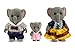 OLEOCA Family Gray Elephant Figures Set of 3 Collectible Flocked Mini Dolls with Removable Clothes Miniature Dollhouse Pretend Play Figures for Kids Ages 3 - Image 2