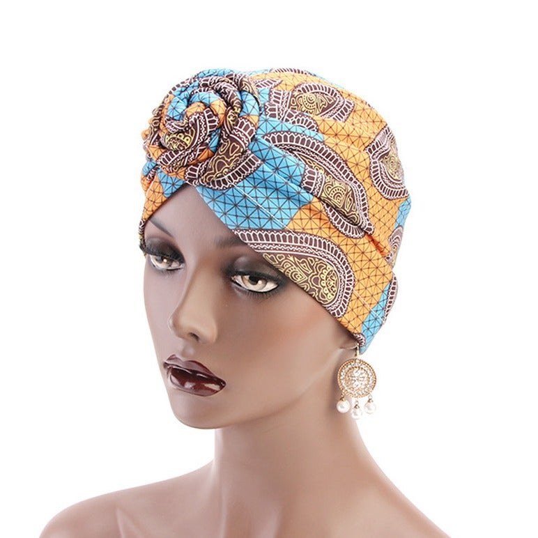 African Wind Vortex Knotted Turban Hat Baotou Hat Chemotherapy Hat Hat - Image 4