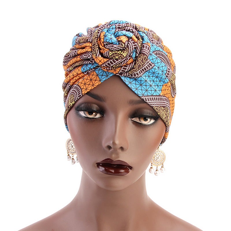 African Wind Vortex Knotted Turban Hat Baotou Hat Chemotherapy Hat Hat - Image 3