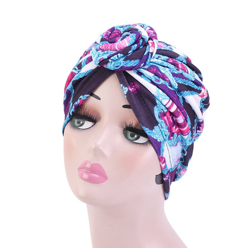 African Wind Vortex Knotted Turban Hat Baotou Hat Chemotherapy Hat Hat - Image 1