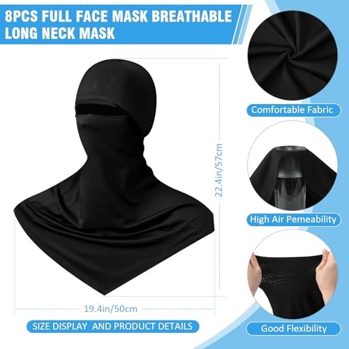Bunnycool Balaclava Full Face Masks Summer Balaclava Long Face and Neck Cover Breathable Sun Protection for Men Women(8 Pcs,Classic) - Image 2