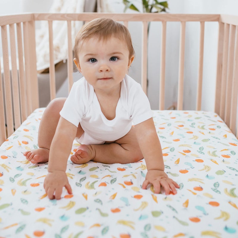 aden + anais Essentials Classic Crib Sheet, 100% Cotton Muslin, Super Soft, Breathable, Tailored Snug Fit, Farm to Table - Image 3