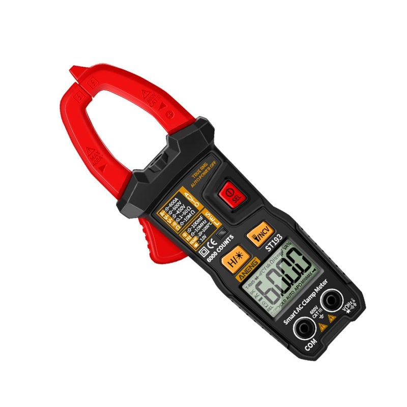 ST193 Auto Ranging Digital Clamp Meter AC DC Voltage Tester Resistance Continuity - Image 2