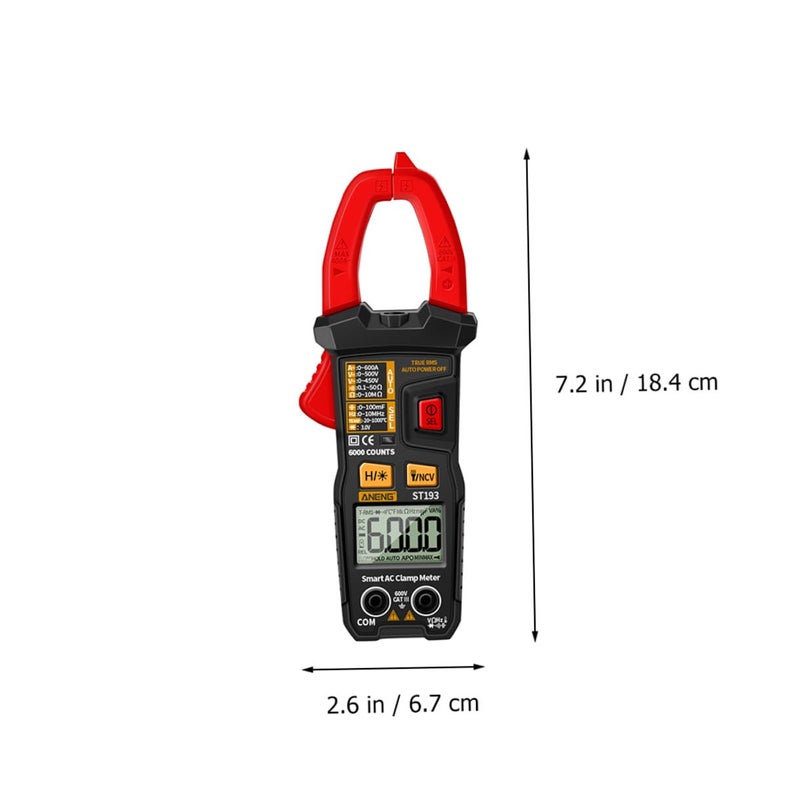 ST193 Auto Ranging Digital Clamp Meter AC DC Voltage Tester Resistance Continuity - Image 3