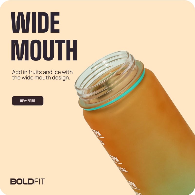 BOLDFIT Water Bottles Sipper Bottle For Adults, Kids,Unbreakable Motivational Water Bottle Time Mark Sipper With Straw & Time For Gym Office School Home Water Bottle for Kids - Image 5