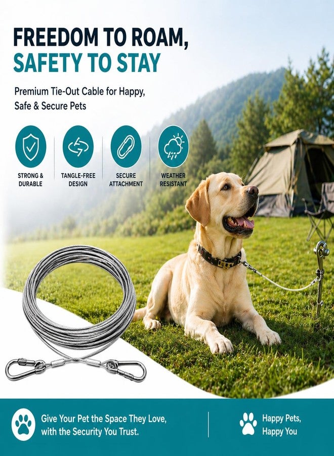 9UP® 1Pc Heavy Duty Stainless Steel Cable for Dogs & Clothes Drying Rope, 5 Meter Strong Wire Leash Line with Hooks, Rust Proof Multipurpose Indoor Outdoor Use - Image 3