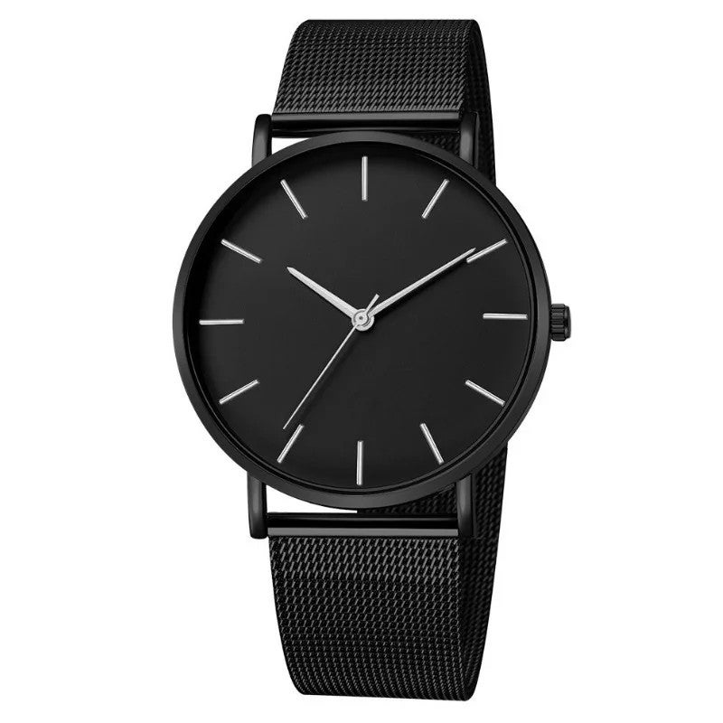 Y&D Foreign Trade European American Simple Fashion Men's Watch Stainless Steel Mesh Band Quartz Watch 40mm - Image 1
