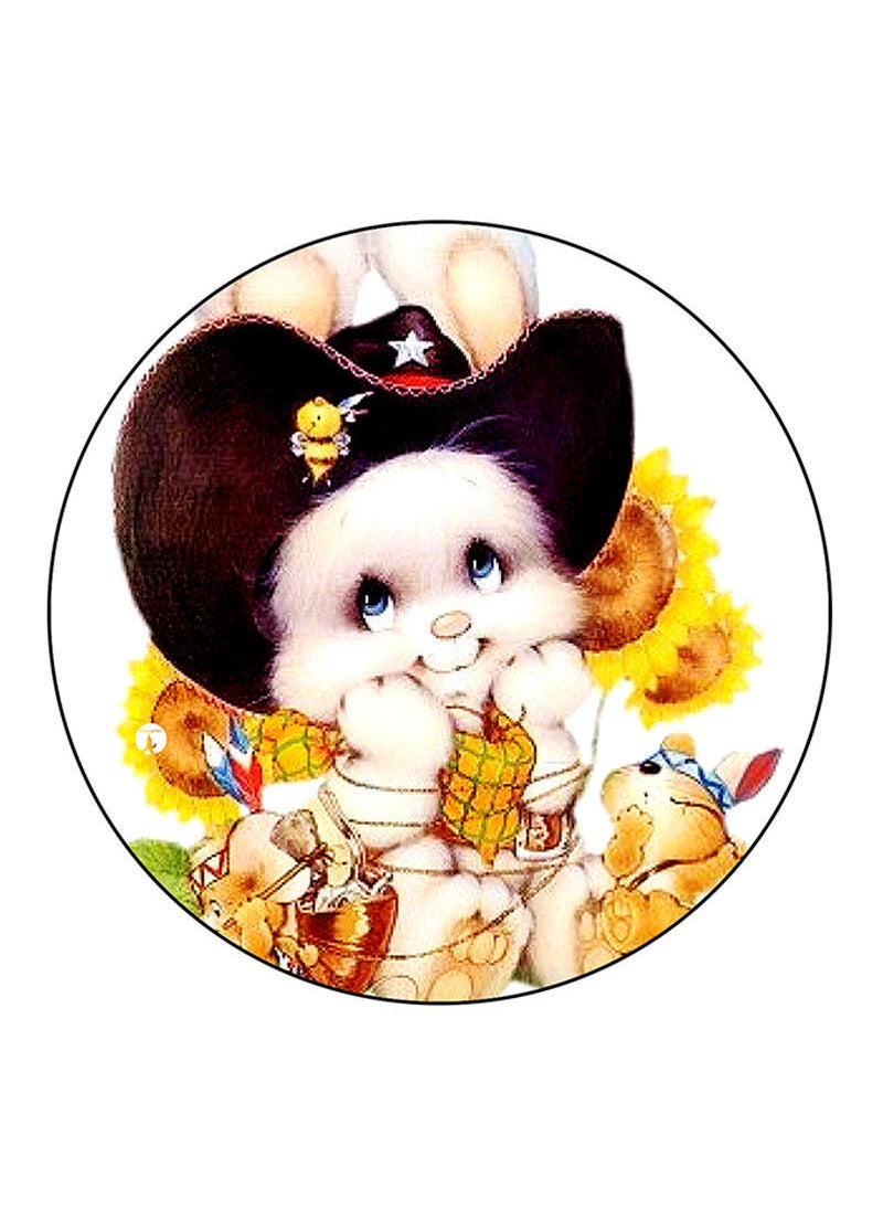 Rabbit Printed Mouse Pad  Multicolour