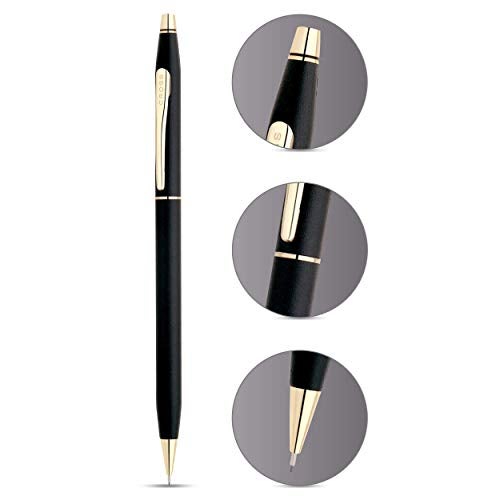 Cross Classic Century Refillable Pencil Presented in a Luxury Gift Box - Medium Point, Black Ink, Black & Gold - Image 2