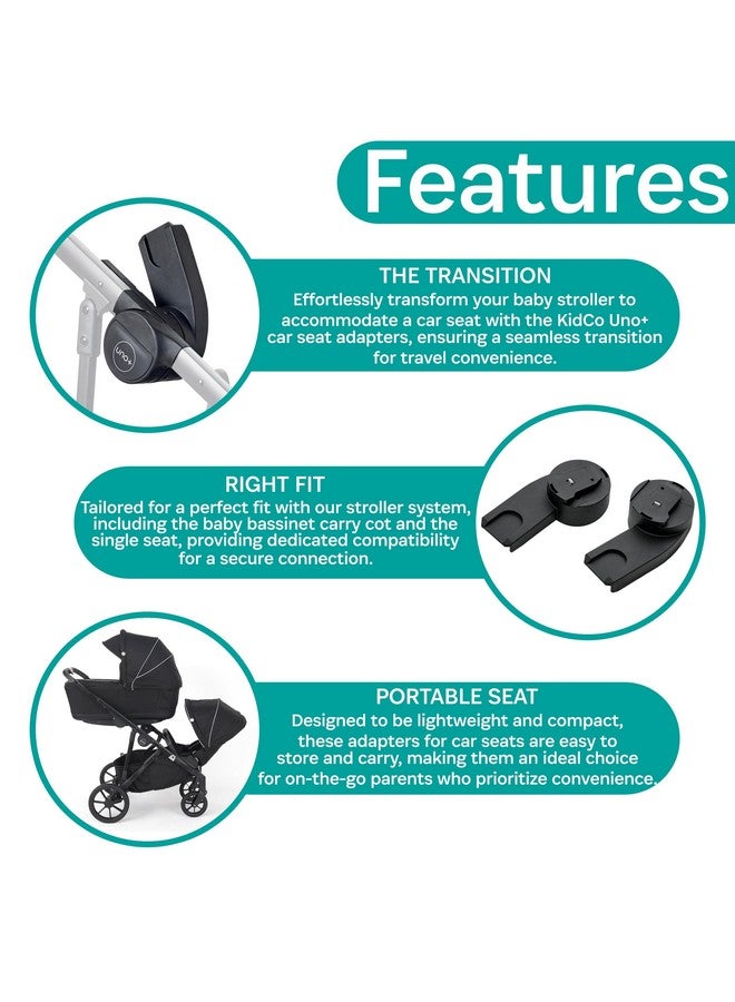 KidCo Uno+ Car Seat Adapters, Compatible with Uno+ Carry Cot Bassinet and Single Seat Travel System - Image 3