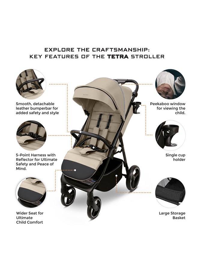 neobreez TETRA Ultra-Compact All-Terrain Baby Toddler Stroller,  Pushchair Buggy, One Hand Fold Deep And Wide Seat, UV And Waterproof Canopy,  Bag, Phone And Cup Holder And Toy Strap, LED lights, 0-4yrs, 22kg, 3yrs Warranty  - Image 4