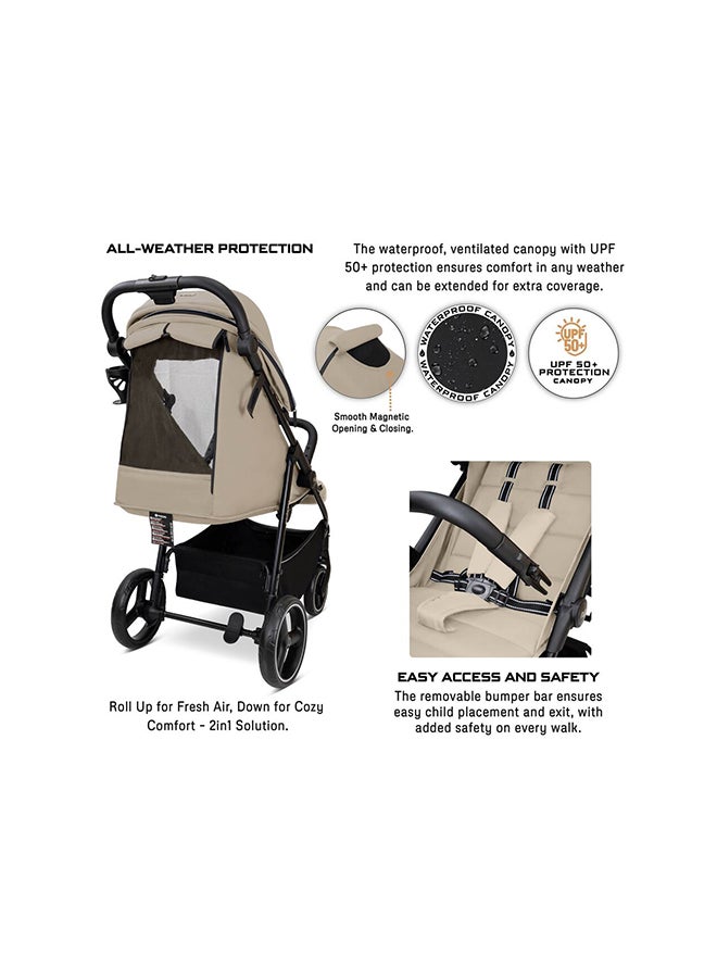neobreez TETRA Ultra-Compact Lightweight Travel All-Terrain Toddler Baby Stroller, Baby Trolley Pushchair Buggy W/Cup Holder, One Hand Fold Deep&Wide Seat, Waterproof UPF 50+ Canopy, 0-4yrs,  22kg, 3yrs Warranty - Image 5