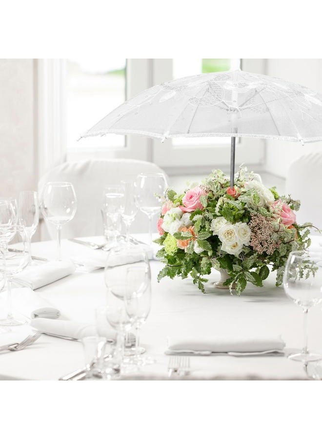SilTriangle 12 Pack White Lace Umbrella Sequins Embroidery Parasol for Wedding Bride Tea Party Photography Prop Cosplay Decoration (19.7 Inches) - Image 4