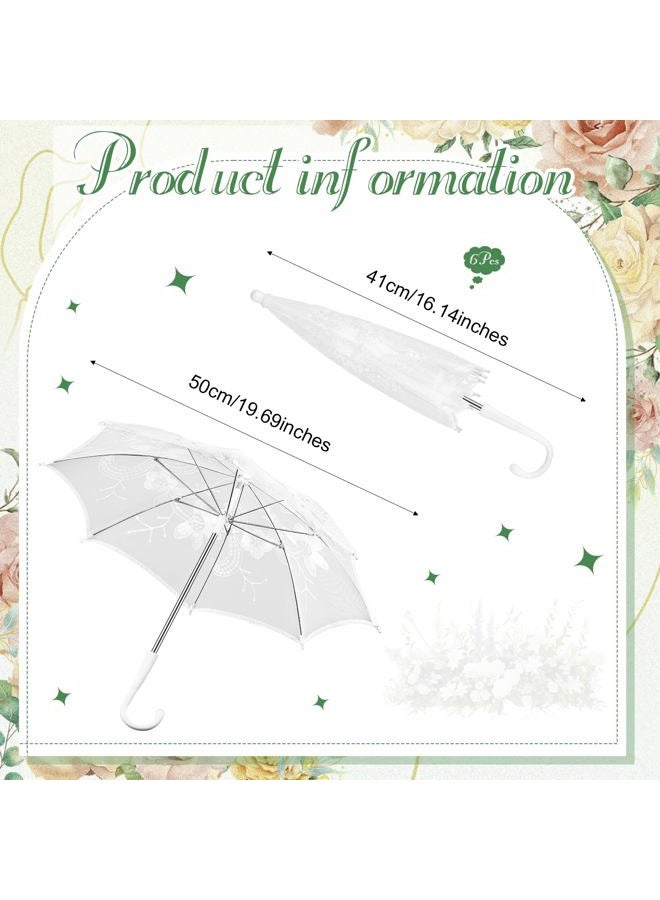 SilTriangle 12 Pack White Lace Umbrella Sequins Embroidery Parasol for Wedding Bride Tea Party Photography Prop Cosplay Decoration (19.7 Inches) - Image 3