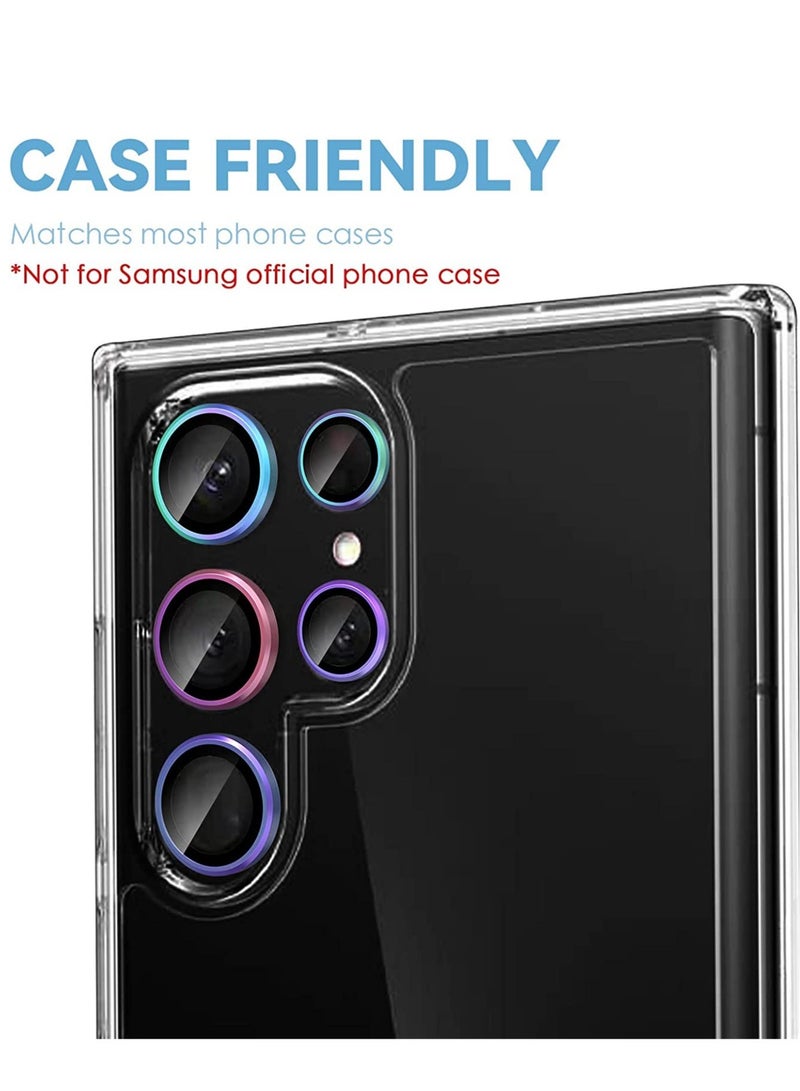 ELTRAZONE Samsung Galaxy S22 Ultra Camera Lens Protector [3+2], Anti Scratch HD Tempered Glass Back Camera Protective Film Ring Cover, Colorful - Image 5
