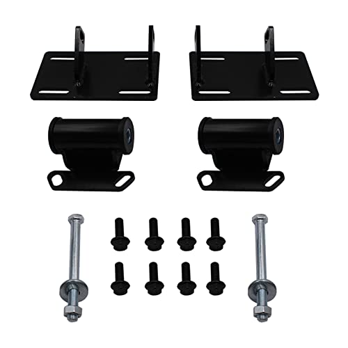 YHB Full Engine Mount Adapter Plates Urethane Swap Kit Compatible with GMC Sonoma S15 Chevrolet Blazer S10 LSx LS1 LS2 LS- Conversion Motor Mounts+Frame Mount Adapter Plate - Image 1