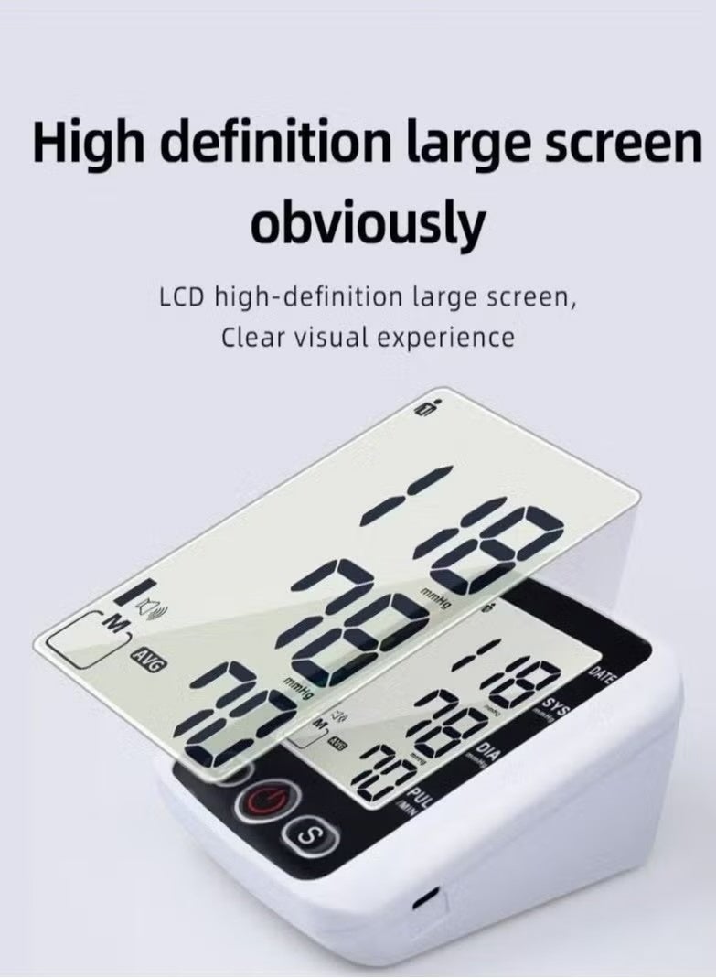 HAVEN Digital Blood Pressure Monitor，Voice Portable LED Upper Arm Blood Pressure Monitor Adjustable Blood Pressure Cuff Automatic Digital Wrist Blood Pressure monitor LCD Display Home BP Monitor,Memory Voice Prompt - Image 5
