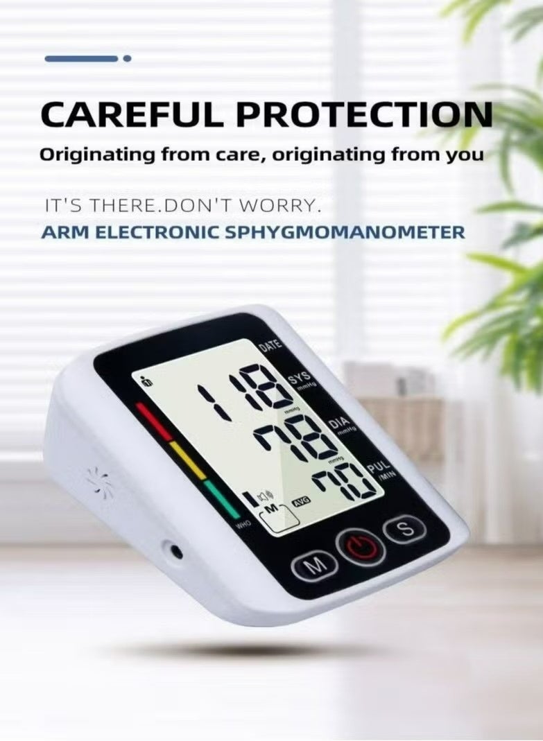 HAVEN Digital Blood Pressure Monitor，Voice Portable LED Upper Arm Blood Pressure Monitor Adjustable Blood Pressure Cuff Automatic Digital Wrist Blood Pressure monitor LCD Display Home BP Monitor,Memory Voice Prompt - Image 2