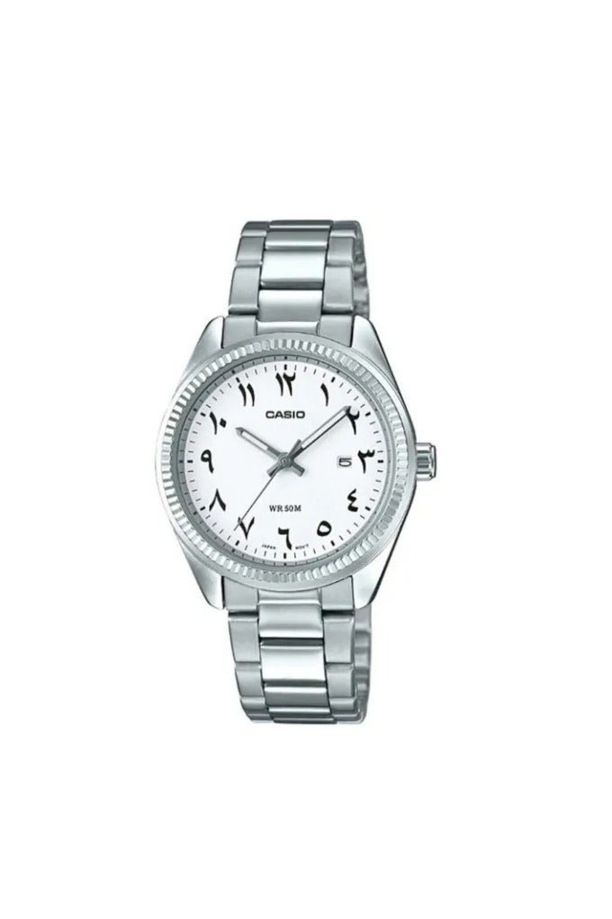 CASIO MTP-1302D-7B3 Rare Arabic Dial – White Dial, Stainless Steel, Date, 50 m WR Men's Watch - Image 2