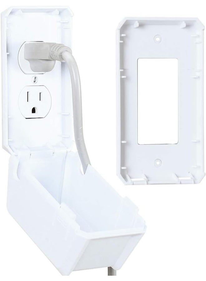 EUDEMON Baby Safety Electrical Outlet Cover Box Childproof Large Plug Cover for Babyproofing Outlets Easy to Install & Use (White) - Image 1