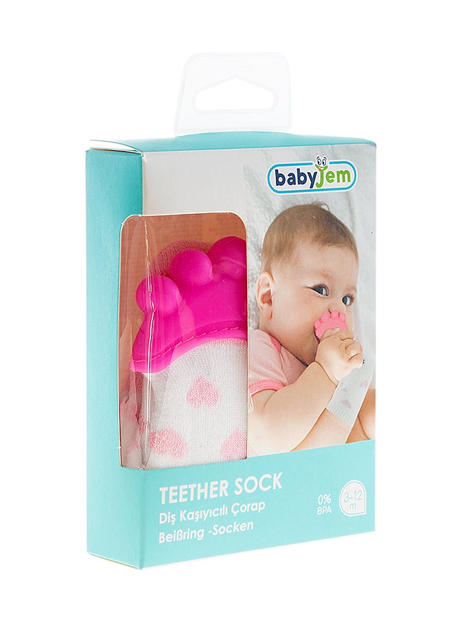 BabyJem Teething Socks with Silicone Tip for Baby Gum Pain Relief - 3-12 Months - Soft Terry Cloth Texture - Machine Washable - Safe and Comfortable - BPA Chemical-Free - Durable and Practical Solution  - Image 4