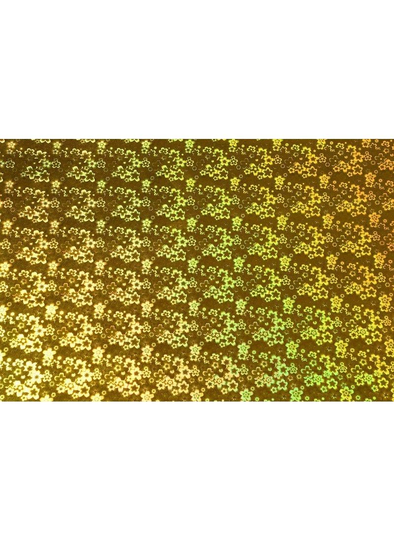 E Shopping - E Shopping Glossy Plastic Gift Wrappers, Wrapping Paper Coloured Holographic Print, Pack of 20, 64 X 45 cm with 20 Ribbon Flowers and 20 Best Wishes Stickers - Image 1