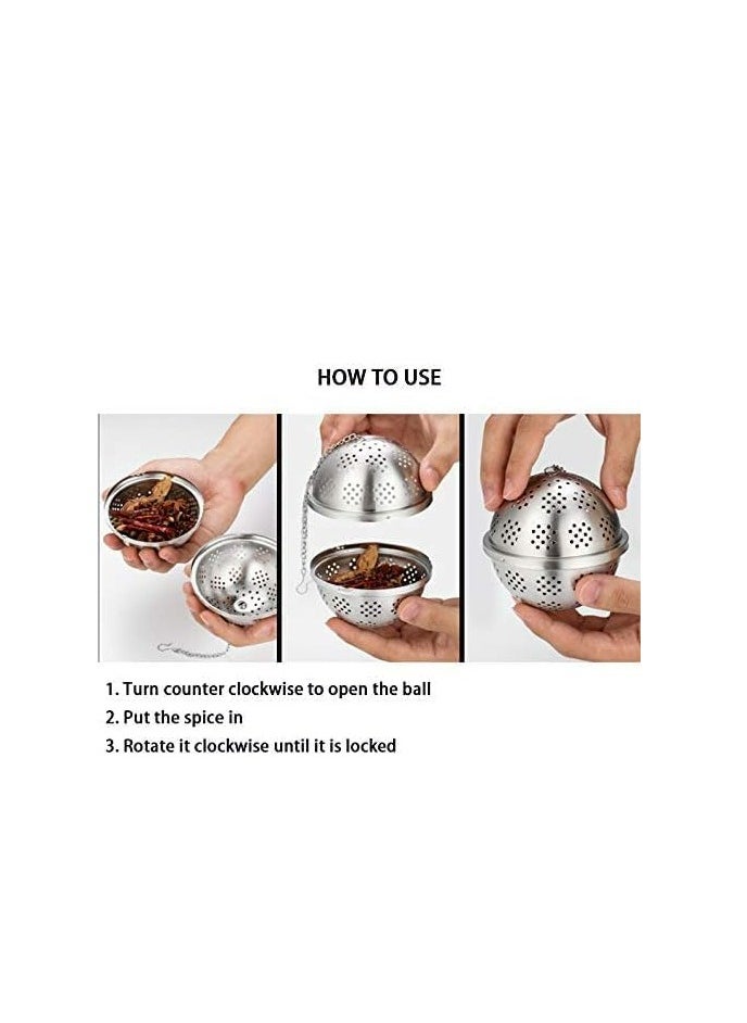 Oasisgalore - Large Spice Ball With Extended Chain Hook for Cooking，Seasoning Ball， Spice Infuser，Tea Ball Filter - Image 1