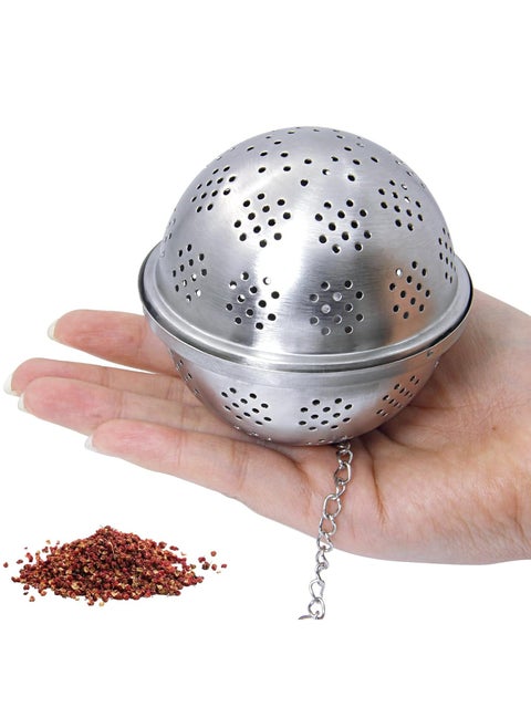 Large Spice Ball With Extended Chain Hook for Cooking，Seasoning Ball， Spice Infuser，Tea Ball Filter