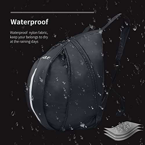 CHCYCLE Lightweight Motorcycle Backpack Waterproof Foldable Motorcycle Helmet Riding Backpack for Men Black-Small - Image 3