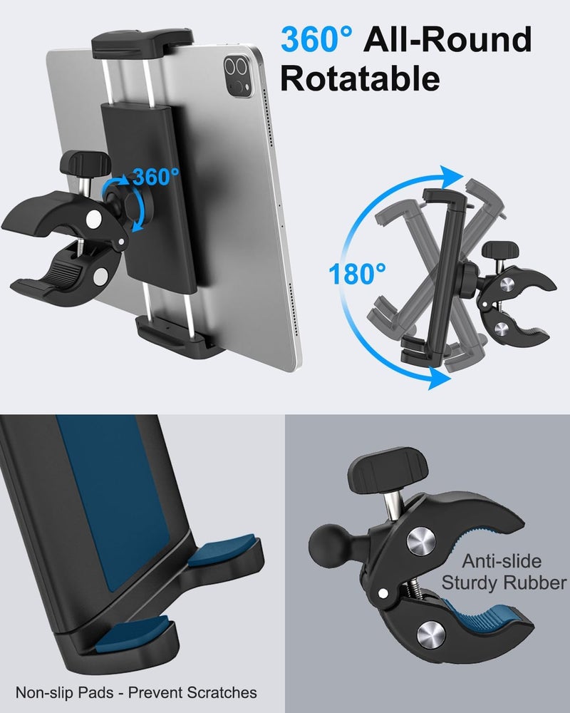 Dosvsi Stable Tablet Holder for Forklift/Work Vehicles/Agricultural Machinery, Buckle for iPad 12.9 Pro Air Mini, Galaxy Tab, Z Fold, iPhone, 4-13" Devices - Image 3
