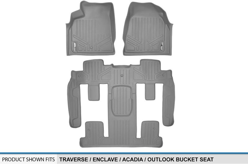 MAX LINER A2043/B2044 3 Row Floor Mats Set Grey for Traverse/Enclave/Acadia/Outlook - Image 5