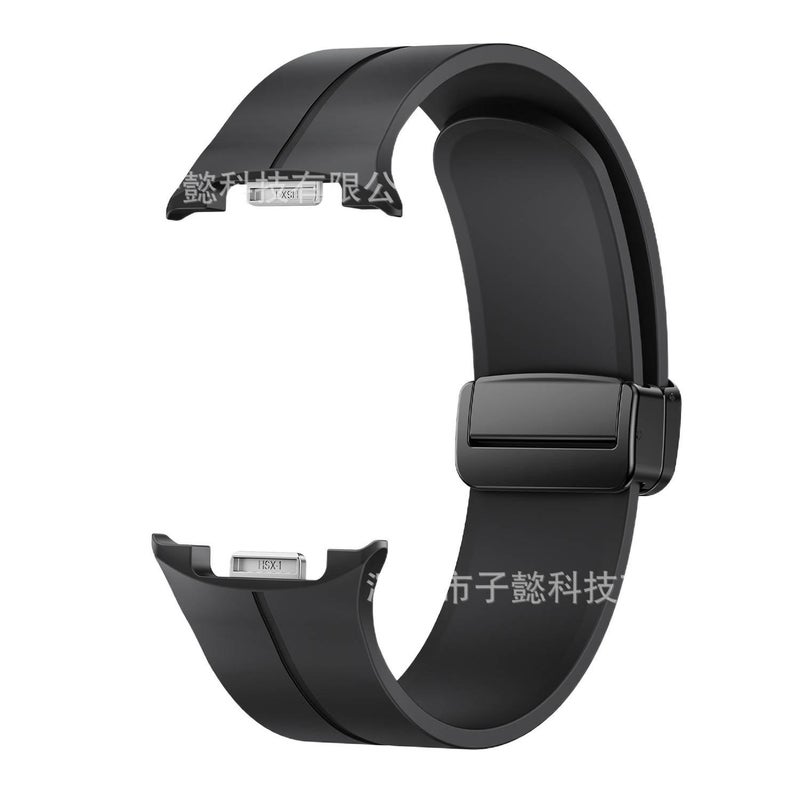 سوار ساعة ذكية رياضي من السيليكون متوافق باللون أسود قابل للتعديل مع Samsung Galaxy Watch 8 Classic بملاءمة قابلة للتعديل وحزام ناعم للاستبدال اليومي - Image 5