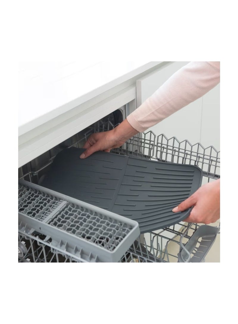 brabantia حصيرة تجفيف الأطباق من برابانتيا، آمنة في غسالة الصحون، رمادي داكن - Image 3