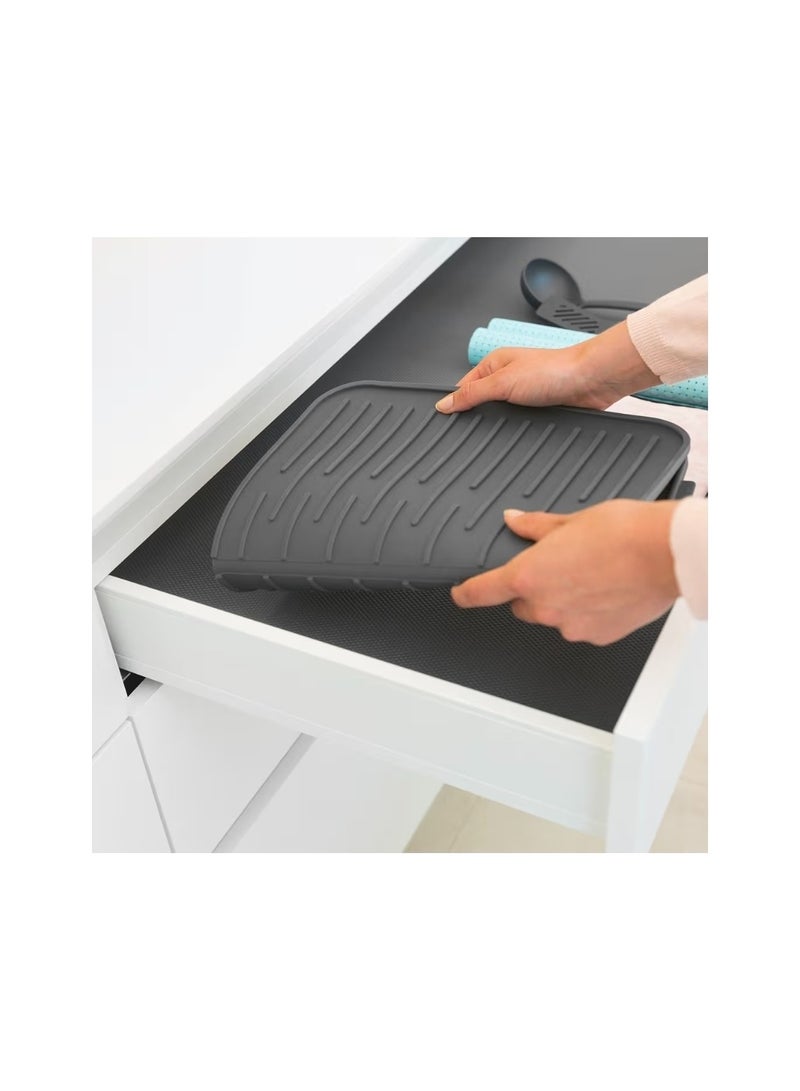 brabantia حصيرة تجفيف الأطباق من برابانتيا، آمنة في غسالة الصحون، رمادي داكن - Image 4