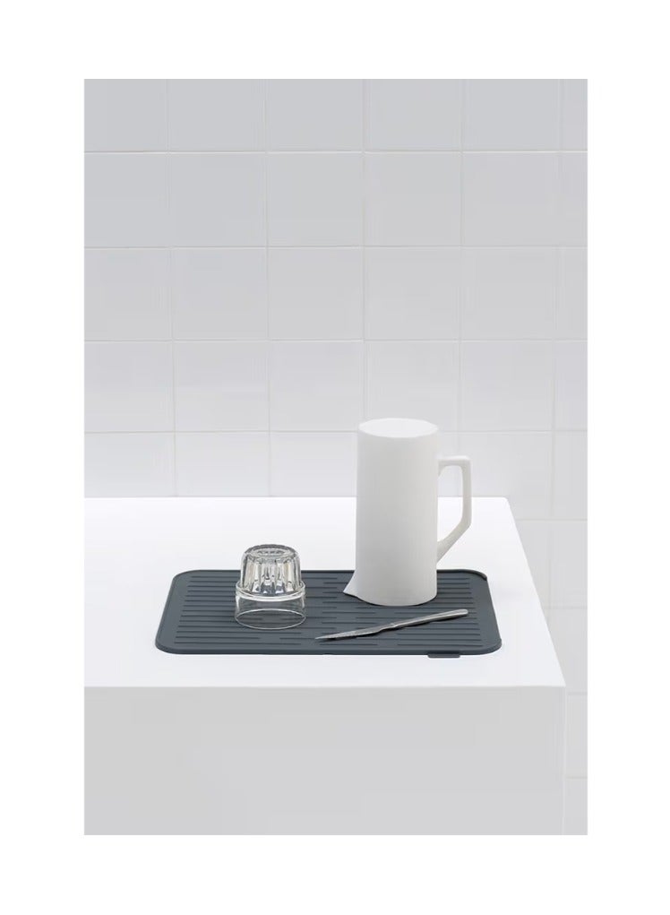brabantia حصيرة تجفيف الأطباق من برابانتيا، آمنة في غسالة الصحون، رمادي داكن - Image 5