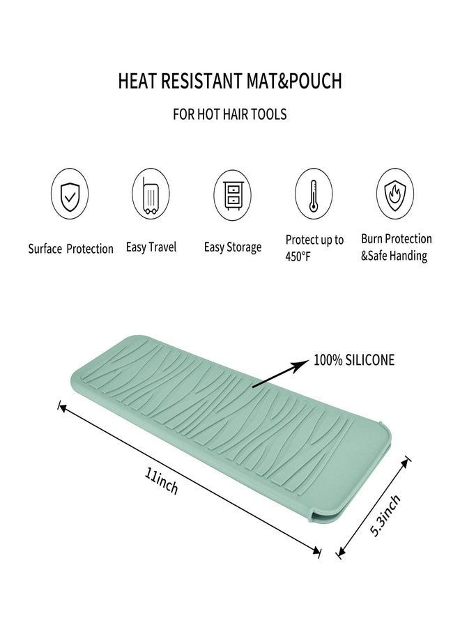 EIOKIT Silicone Heat Resistant Travel Mat Pouch for Hair Straighteners, Curling Wands, Flat Irons, and Styling Tools - Image 2