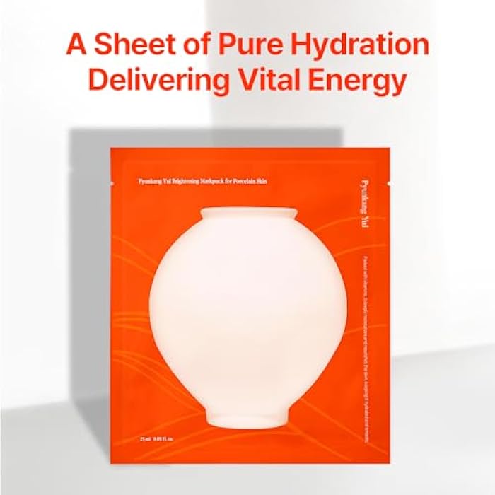 Pyunkang Yul PKY Radiance Vita Facial Mask Pack, Blemish Care with Pure Vitamin C, Improves Skin Firmness and Radiance, Adherence Gel Sheet, Vegan, Zero Irritation, Korean Skincare (10pcs) - Image 2