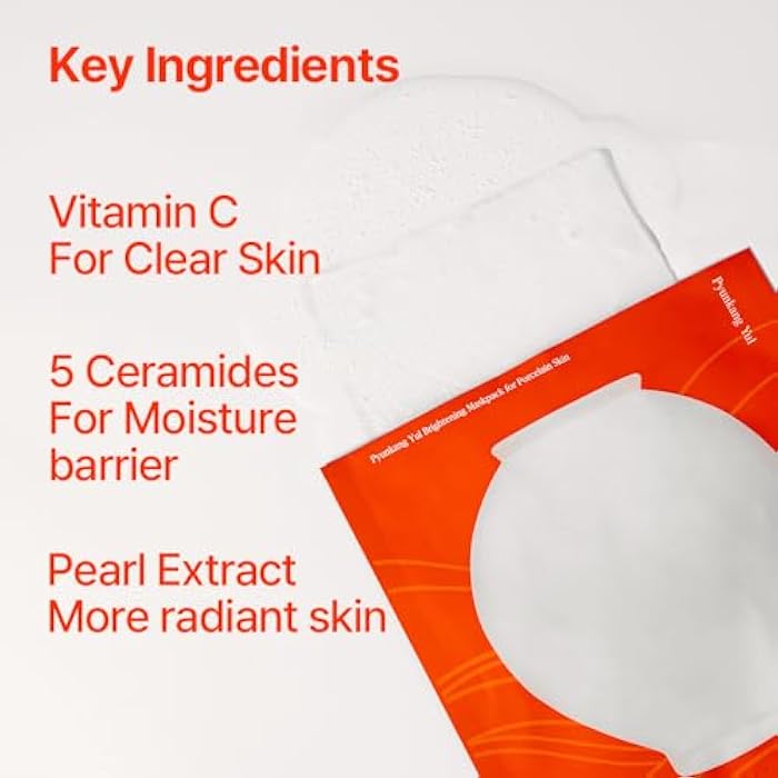 Pyunkang Yul PKY Radiance Vita Facial Mask Pack, Blemish Care with Pure Vitamin C, Improves Skin Firmness and Radiance, Adherence Gel Sheet, Vegan, Zero Irritation, Korean Skincare (10pcs) - Image 5
