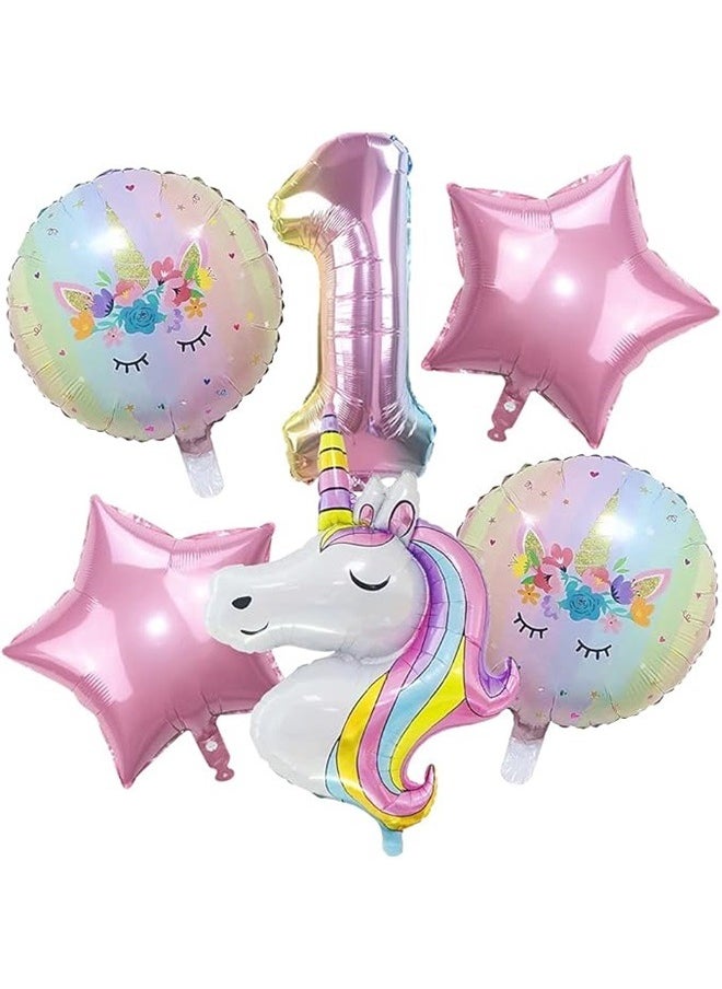 yongsheng 6-Piece Rainbow Unicorn Printed Balloon Set，Unicorn Balloons Unicorn Birthday Party Decorations for Girls Foil Balloons Set Macaron and Rainbow Balloon Wedding Baby Shower Party Supplies (1)  - Image 3