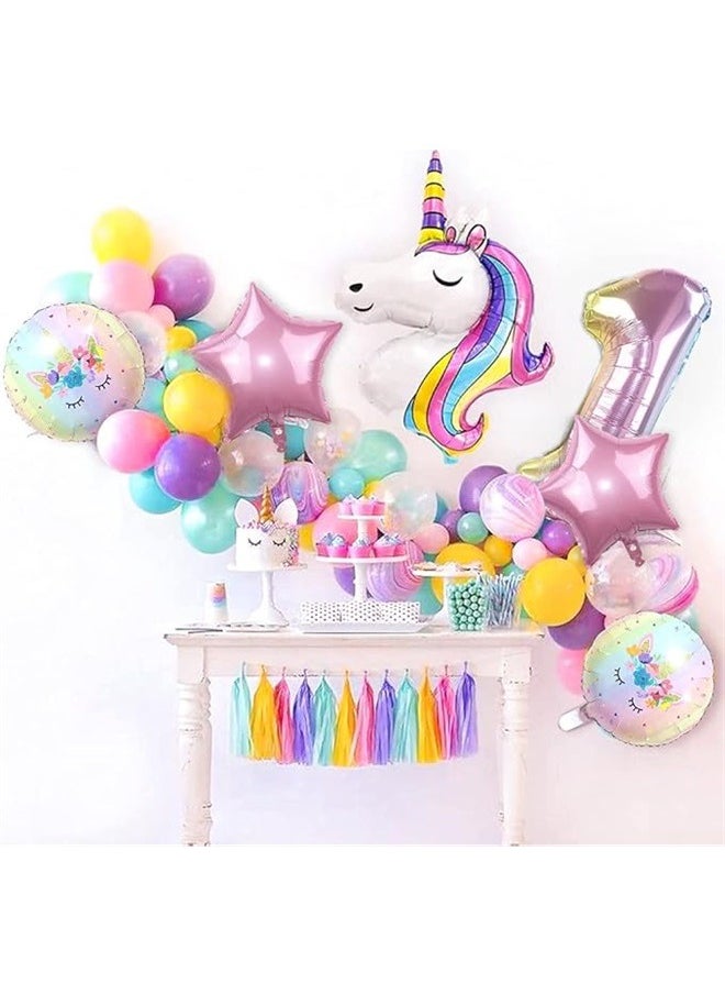 yongsheng 6-Piece Rainbow Unicorn Printed Balloon Set，Unicorn Balloons Unicorn Birthday Party Decorations for Girls Foil Balloons Set Macaron and Rainbow Balloon Wedding Baby Shower Party Supplies (1)  - Image 5