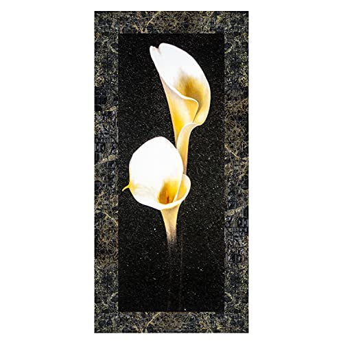 Indianara Synthetic wood FLORAL PAINTINGS (6 X 13, 10.2 X 13, 6 X 13 INCH, Marble Grey) - Image 4
