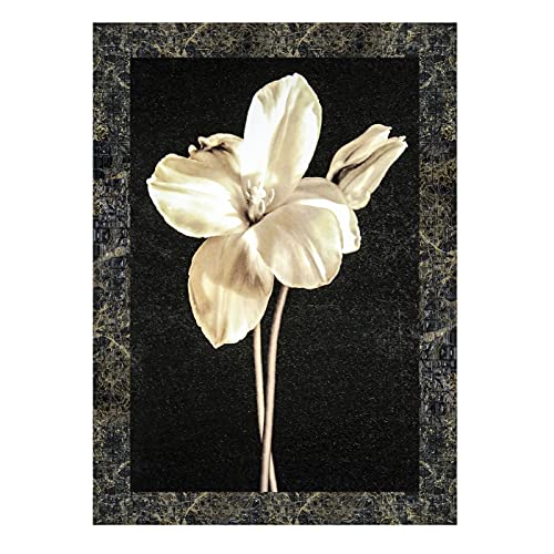 Indianara Synthetic wood FLORAL PAINTINGS (6 X 13, 10.2 X 13, 6 X 13 INCH, Marble Grey) - Image 5