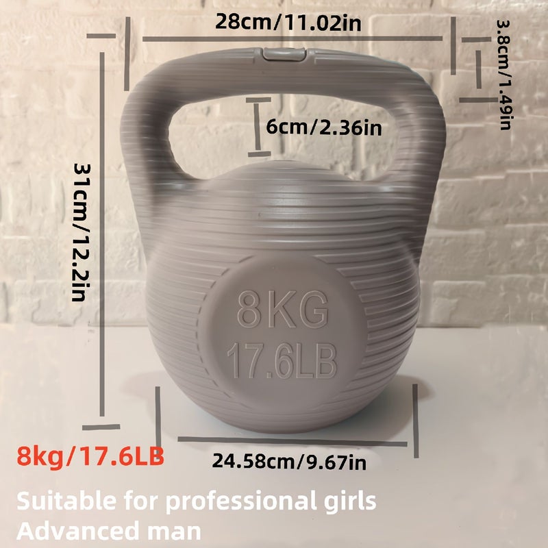 Black 17.6lb Water Filled Kettlebell For Strength Training Home Gym Equipment - Image 3