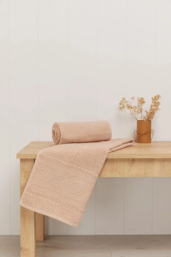 MiniHome Kilim Patterned Jacquard Set of 2 Hand Towels 50 x 90 - Mink