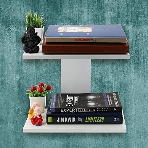 Skafa Wood 37x20x24 Cm Wall Mounted Shelf (MDF, White) - Image 2