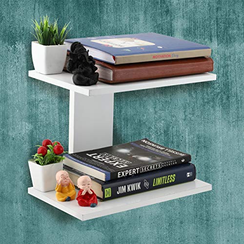 Skafa Wood 37x20x24 Cm Wall Mounted Shelf (MDF, White) - Image 1