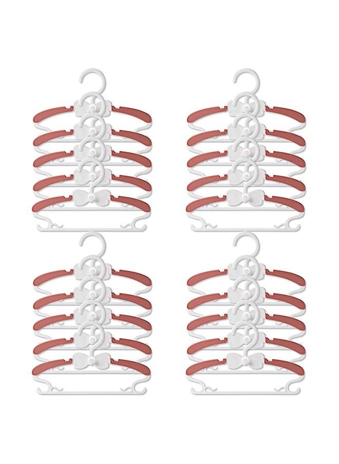 Arabest Baby Hangers for Closet - 20 Pack Baby Clothes Hangers, Adjustable Baby & Kids Hangers for Nursery, Cascading Plastic Childrens Hangers & Infant Pant Hangers for Closet - Space Saving(Pink)  - Image 1