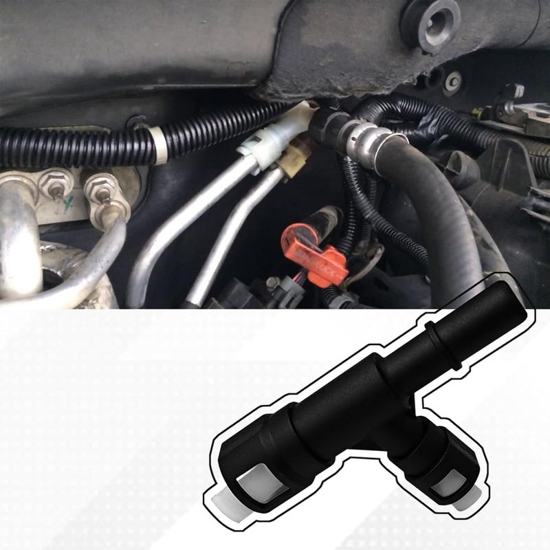 MLAHUIER Car Heater Hose Fitting,T-connector Three-way Cooling Water Pipe Joint, Heater Inlet Hose Fitting Replacement OEM#15055343 15055342, Compatible with Select Chevy Cadillac Chevrolet GMC(Black) - Image 3